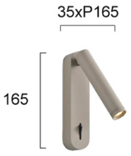 LED nástenné svetlo Abriel, béžová farba, výška 16 cm, kov, Krémová / jantárovo žltá, Obývacia izba / jedáleň, kov, Moderný, Nástenné svietidlo