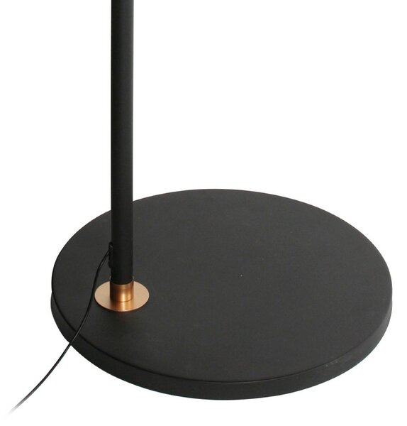 LED oblúkové svietidlo Ringlux, čierne/zlaté, kov, stmievač, Čierna, Obývacia izba / jedáleň, kov, Moderný, Oblúková stojaca lampa