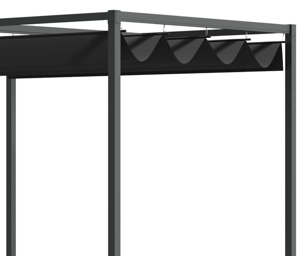 OUTSUNNY Kovová pergola s textilnou strechou 298 x 221 x 213 cm čierna
