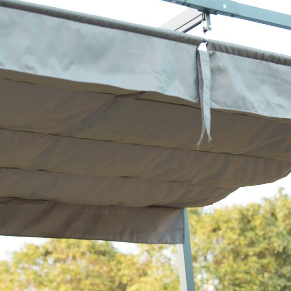 OUTSUNNY Kovová pergola s textilnou strechou 298 x 221 x 213 cm sivá