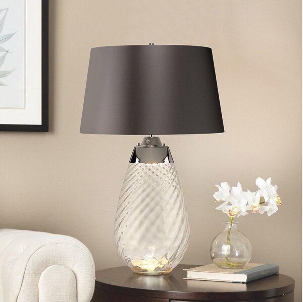 Elstead LENA-TL-L-SMOKE - LED Stolná lampa LENA 1xE27/40W/230V 74 cm šedá