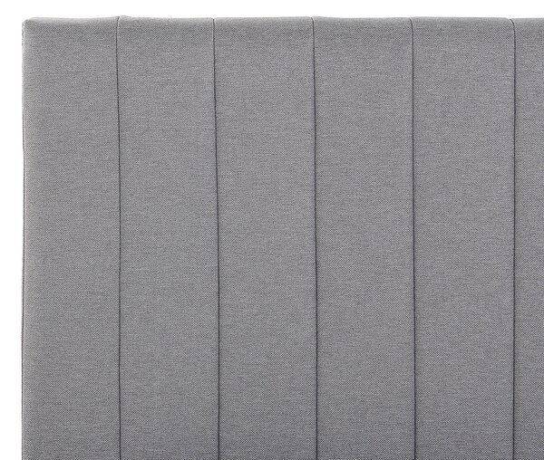 Posteľ svetlosivá polyester 180 x 200 cm prešívané čalúnenie lamelový rošt vysoké čelo moderný štýl spálňa