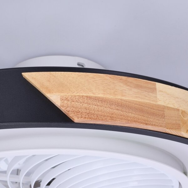 Brilagi-LED stmievateľné svietidlo s ventilátorom LED/30W/230V 3000-6500K čierne/dub + diaľkové ovládanie