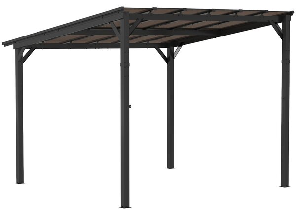 OUTSUNNY Kovová pergola s polykarbonátovou strechou 306 x 258 x 294 cm tmavosivá