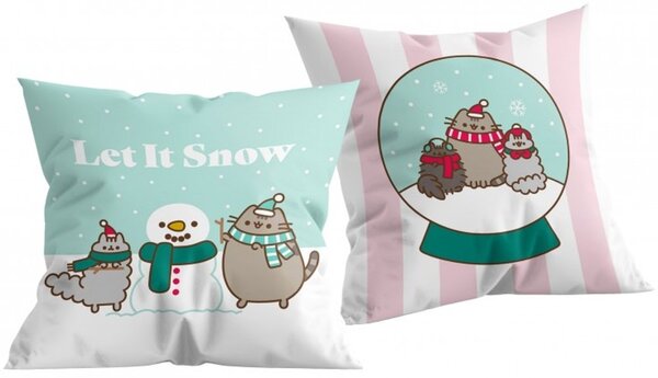 Obojstranný vankúš Pusheen - motív Let It Snow - 40x40 cm