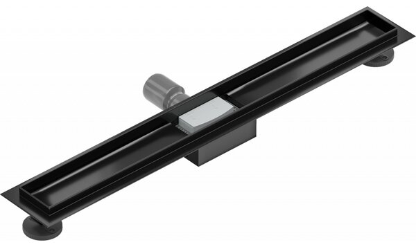 Mexen Flat nerezový sprchový žľab 70 cm - telo žľabu bez krytu, čierna, 1715070
