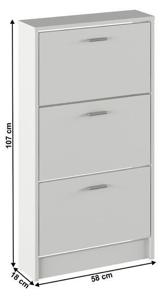 KONDELA Botník, 3-radový, biela, MOBI 13
