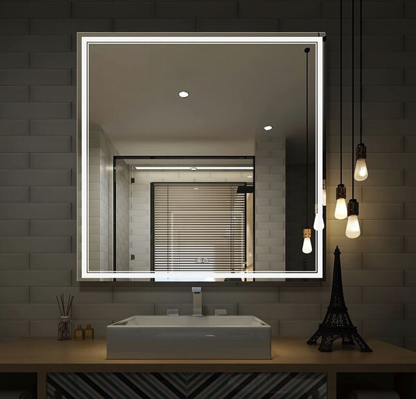 IREDA kúpeľňové zrkadlo s LED osvetlením, 80 x 80 cm