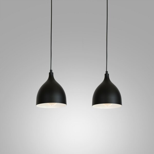 Luster na lanku NOAK 2xE27/15W/230V čierna