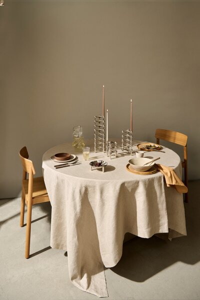 Vysoká sviečka STOFF Nagel by Ester&Erik Soft Brown – set 6 ks