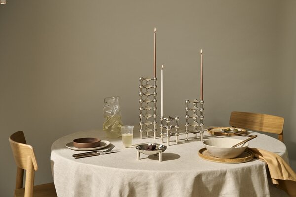 Vysoká sviečka STOFF Nagel by Ester&Erik Soft Brown – set 6 ks