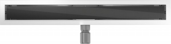 Mexen Flat nerezový sprchový žľab 50 cm vzor čierne sklo, 1026050-15