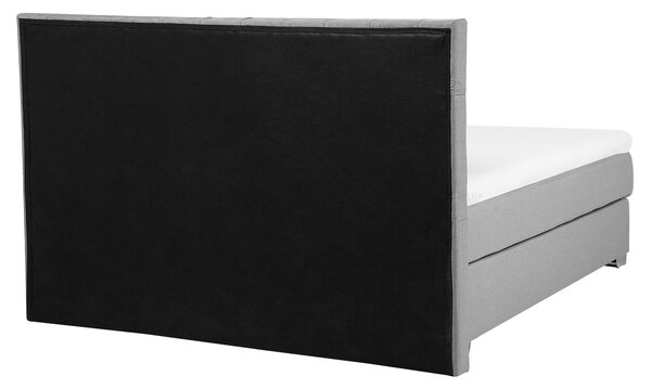 Čalúnená posteľ sivá 160 x 200 cm manželská posteľ dekoratívne gombíky minimalistický moderný dizajn