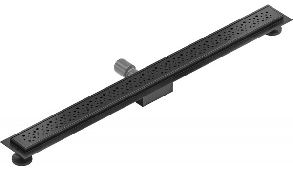 Mexen Flat nerezový sprchový žľab 80 cm, vzor M12, čierna, 1721080-15