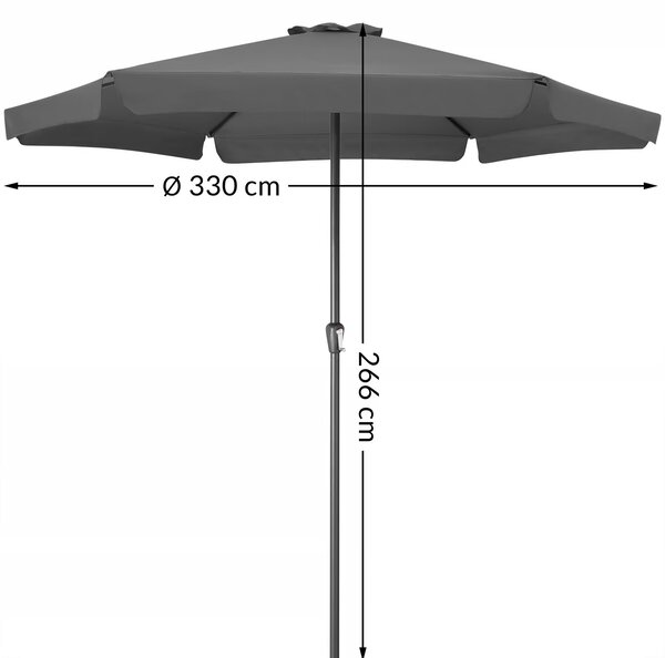 Záhradný slnečník Maui s UV 80 + Ø330 cm - antracit