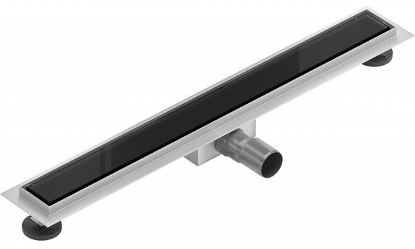 Mexen Flat nerezový sprchový žľab 50 cm vzor čierne sklo, 1026050-15