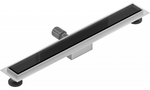 Mexen Flat nerezový sprchový žľab 50 cm vzor čierne sklo, 1026050-15