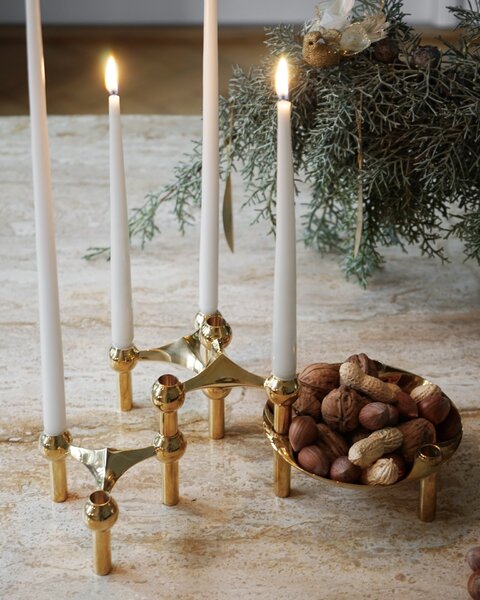 Vysoká sviečka STOFF Nagel by Ester&Erik White– set 6 ks