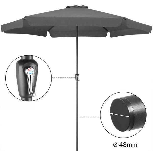Záhradný slnečník Maui s UV 80 + Ø330 cm - antracit