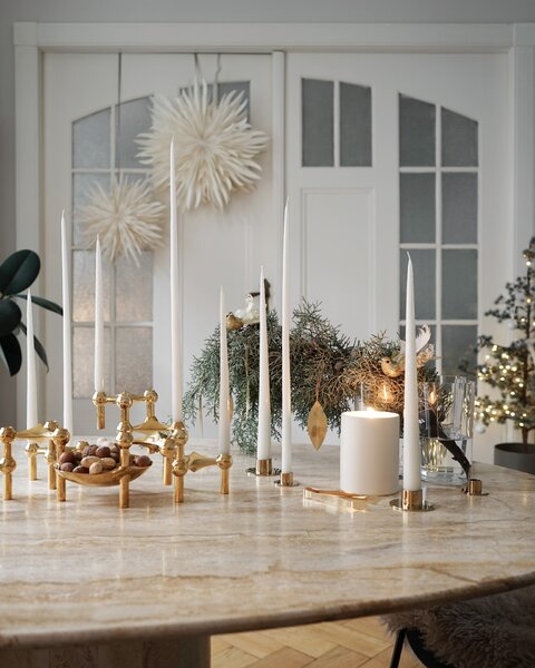 Vysoká sviečka STOFF Nagel by Ester&Erik White– set 6 ks