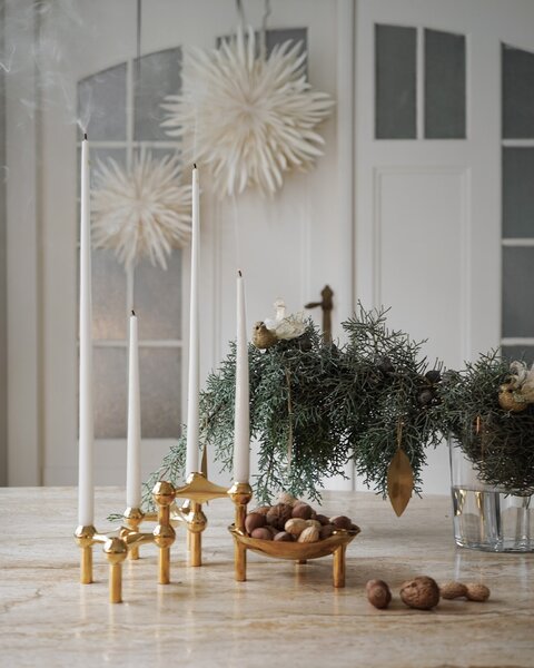 Vysoká sviečka STOFF Nagel by Ester&Erik White– set 6 ks
