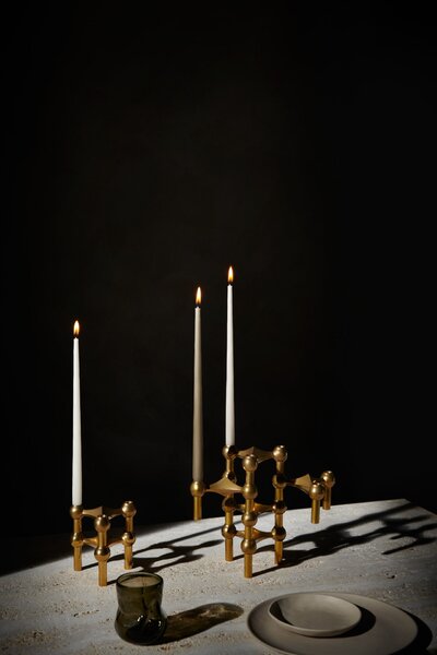 Vysoká sviečka STOFF Nagel by Ester&Erik White– set 6 ks