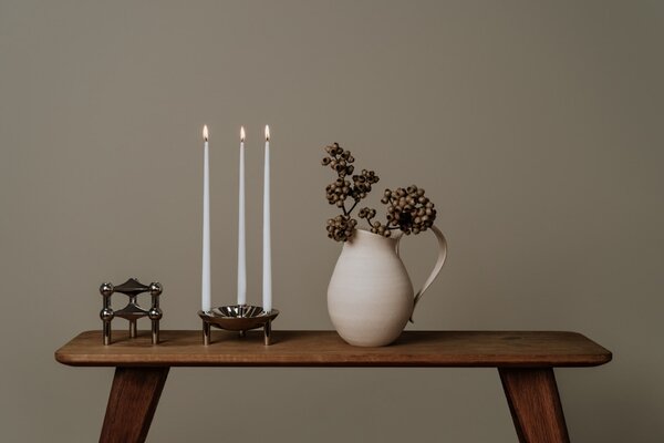 Vysoká sviečka STOFF Nagel by Ester&Erik White– set 6 ks