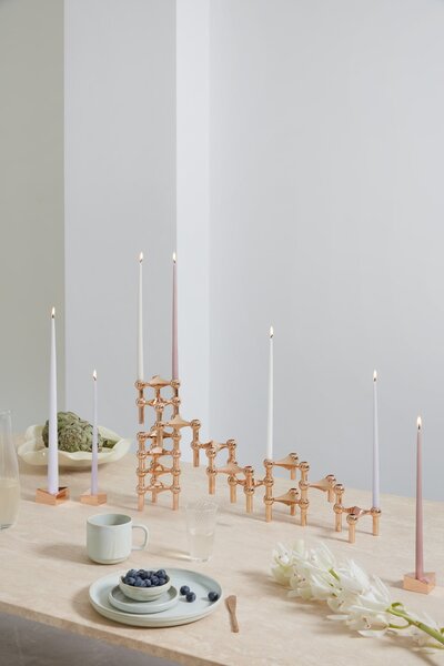 Vysoká sviečka STOFF Nagel by Ester&Erik White– set 6 ks