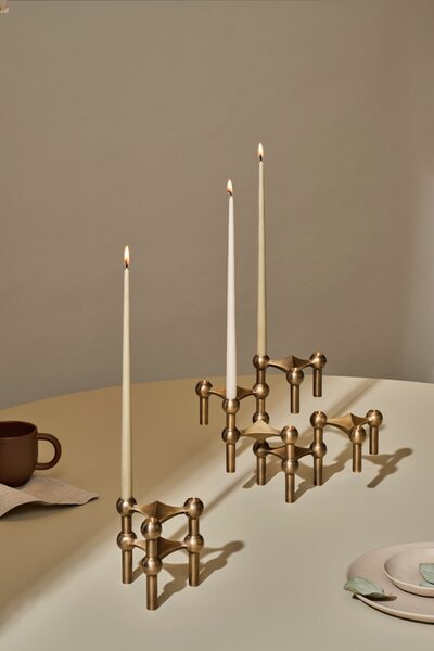 Vysoká sviečka STOFF Nagel by Ester&Erik White– set 6 ks
