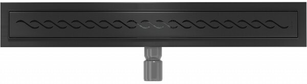 Mexen Flat nerezový sprchový žľab 60 cm, vzor M18, čierna, 1723060-15