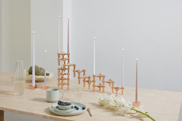 Vysoká sviečka STOFF Nagel by Ester&Erik Soft Rose – set 6 ks