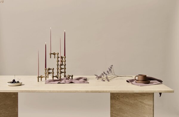 Vysoká sviečka STOFF Nagel by Ester&Erik Soft Rose – set 6 ks