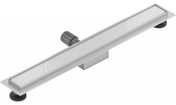 Mexen Flat nerezový sprchový žľab 50 cm vzor biele sklo, 1027050-15