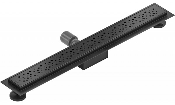Mexen Flat nerezový sprchový žľab 60 cm, vzor M12, čierna, 1721060-15