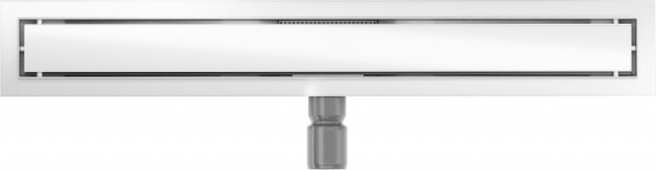 Mexen Flat nerezový sprchový žľab 50 cm vzor biele sklo, 1027050-15