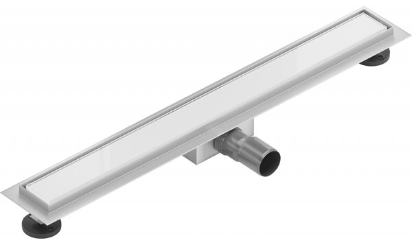 Mexen Flat nerezový sprchový žľab 50 cm vzor biele sklo, 1027050-15