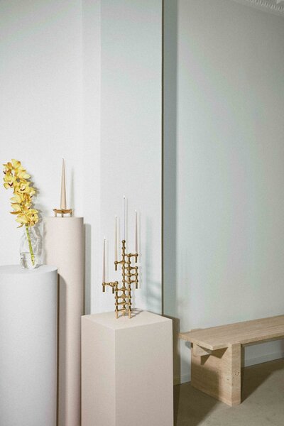 Vysoká sviečka STOFF Nagel by Ester&Erik Latte – set 6 ks