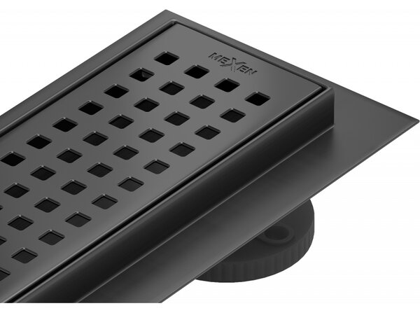 Mexen Flat nerezový sprchový žľab 50 cm vzor M08, čierna, 1725050-15
