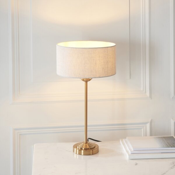Endon 110728 - Stolná lampa HIGHCLERE 1xE14/7W/230V béžová/mosadz