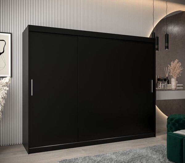 Skriňa s posuvnými dverami v šírke 250 cm TIMEA - čierna