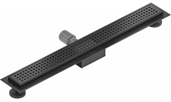 Mexen Flat nerezový sprchový žľab 50 cm vzor M08, čierna, 1725050-15