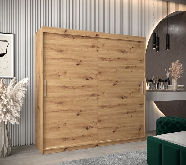 Skriňa s posuvnými dverami v šírke 200 cm TIMEA - dub artisan