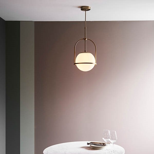 Endon 90844 - Luster na tyči ONTARIO 1xE27/10W/230V mosadz