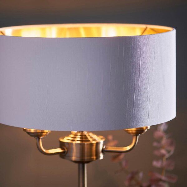 Endon 98932 - Stolná lampa HIGHCLERE 3xE14/18W/230V biela/mosadz pr. 32 cm