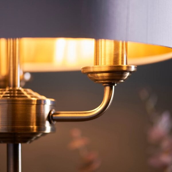 Endon 98932 - Stolná lampa HIGHCLERE 3xE14/18W/230V biela/mosadz pr. 32 cm