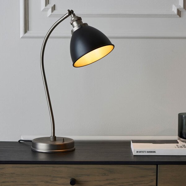 Endon 98752 - Stolová lampa FRANKLIN 1xE14/7W/230V matný chróm/antracit