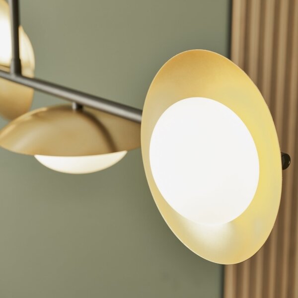Endon 92036 - Závesný luster na lanku RUFFLE 4xG9/3W/230V mosadz/čierna