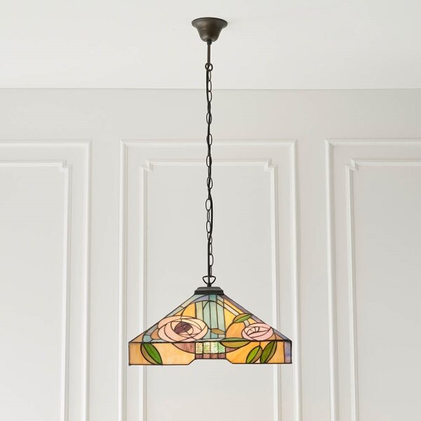 Endon 64384 - Závesný luster na reťazi Tiffany WILLOW 3xE27/60W/230V