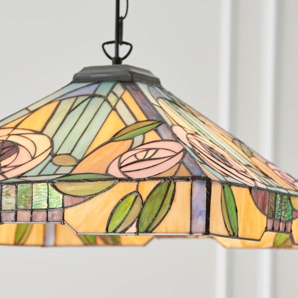 Endon 64384 - Závesný luster na reťazi Tiffany WILLOW 3xE27/60W/230V