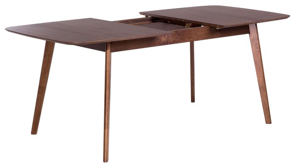 Jedálenský stôl tmavý orech 120/150 x 75 cm rozkladací drevené nohy škandinávsky štýl kuchyňa jedáleň